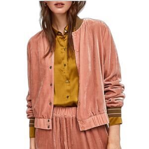 Maison Scotch Scotch & Soda "La Bande Maison" Dusty Rose Velvet Bomber Jkt Sz XS